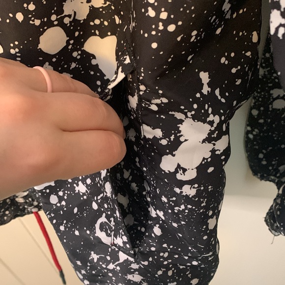 Carbon Splatter Print Windbreaker Black White Size Large - Picture 4 of 7